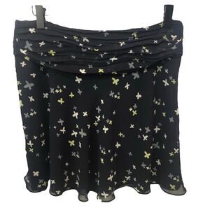 Banana Republic Navy Butterfly Flowy Skirt Size 4P